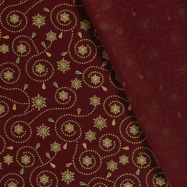 Cotton Poplin fabric Christmas printed and foil 