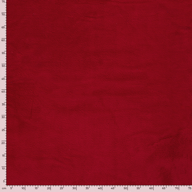 Polaire Doudou tissu Unicolore Rouge