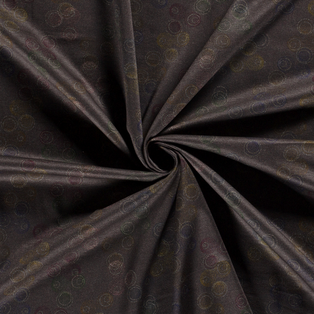 Poly Viscose Jersey fabric Dark Grey discharge printed 