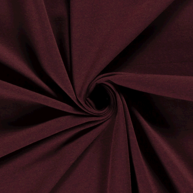 Cotton Jersey fabric Unicolour Wine red