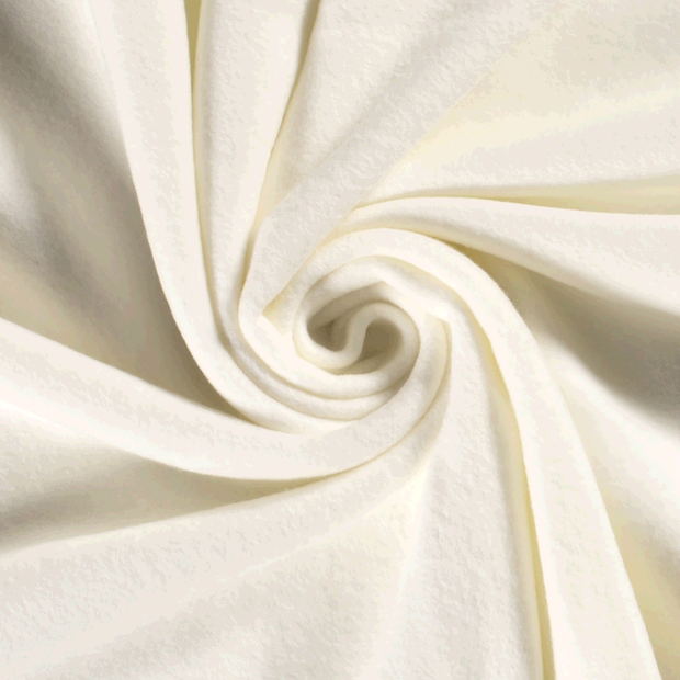 Polaire de Coton tissu Unicolore Blanc cassé