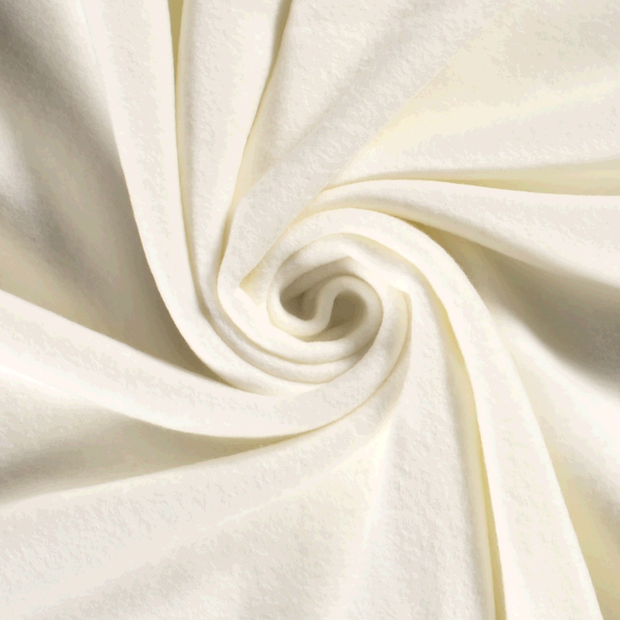 Cotton Fleece fabric Unicolour Off White