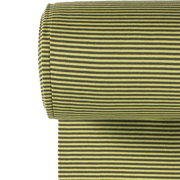 Bord Cote Fil Teint tissu rayures Vert Olive