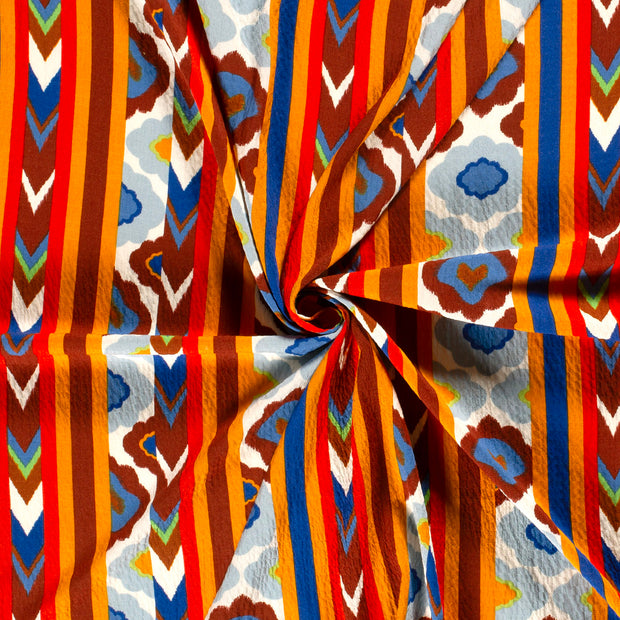 Viscose Bubble stof Wit bedrukt 