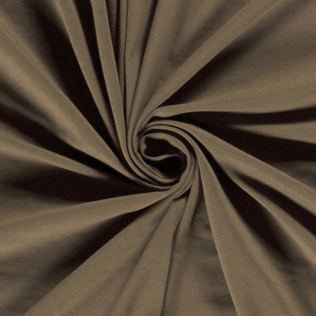 Cotton Jersey fabric Unicolour Brown Taupe