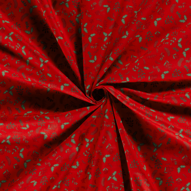 Cotton Poplin fabric Red printed 