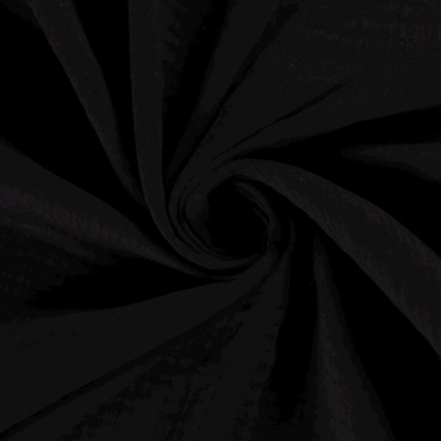 Muslin Triple Layer fabric Unicolour Black