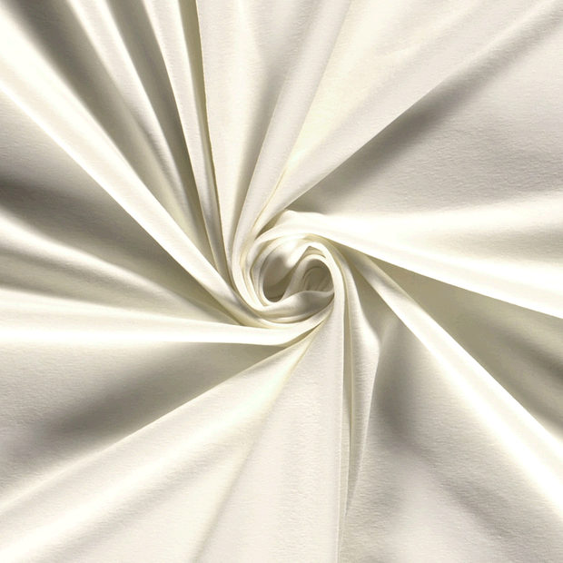 Jersey de Coton tissu Unicolore Blanc cassé