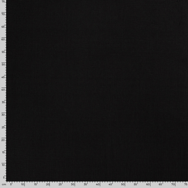 Muslin fabric Unicolour Black