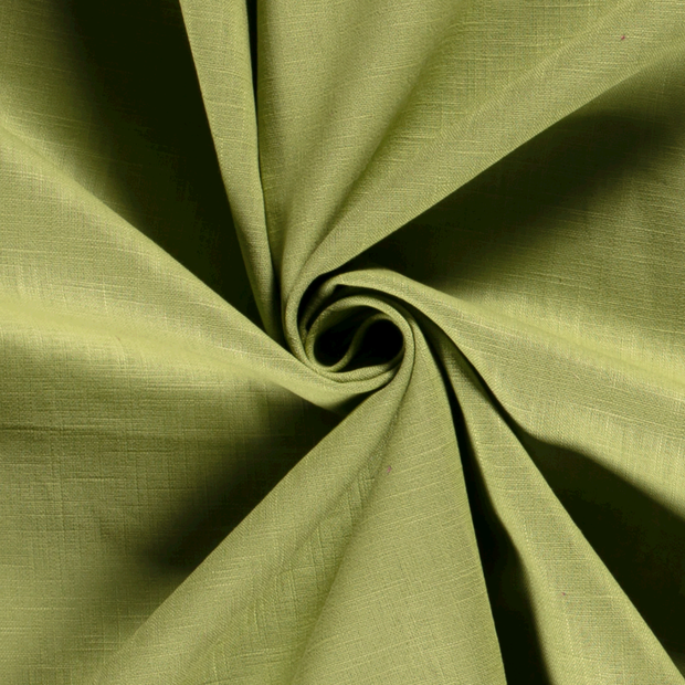 Ramie Lino tela Unicolor Verde oliva