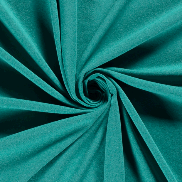 Jersey de Coton tissu Unicolore Turquoise