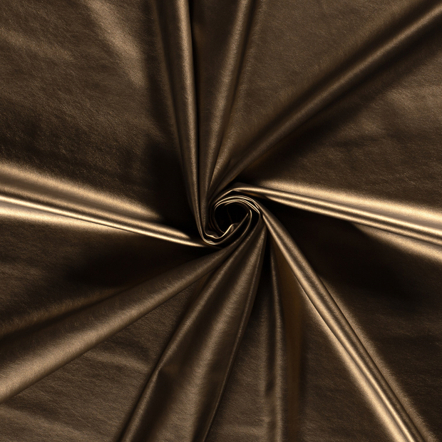 Stretch Leather fabric Bronze foiled 