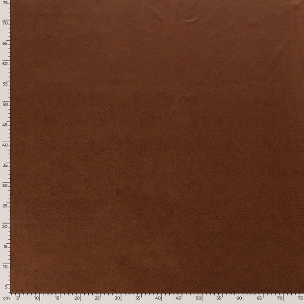 Suede leather fabric Unicolour Brown