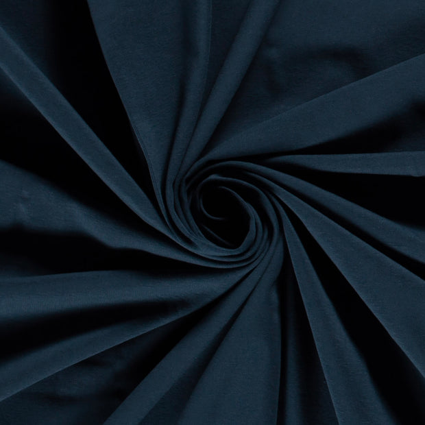Algodón Jerséis tela Unicolor Indigo Oscuro