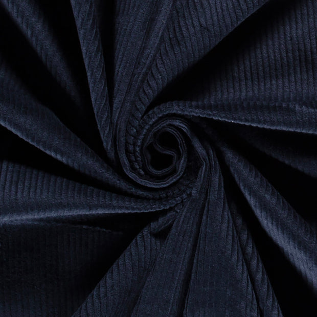 Jumbo Corduroy Stretch 6w tela Unicolor Azul marino