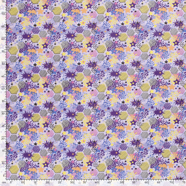 French Terry tissu Abstrait Pourpre