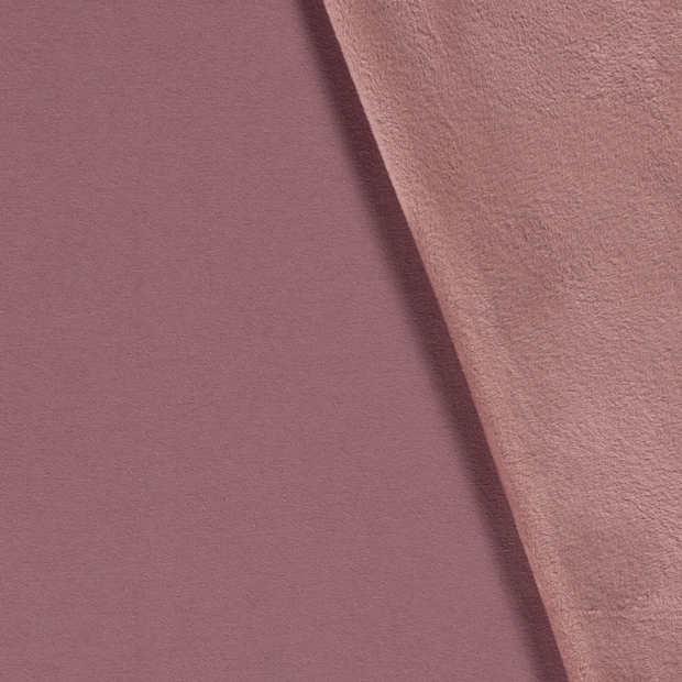 Alphen Fleece tela Unicolor Rosa antiguo