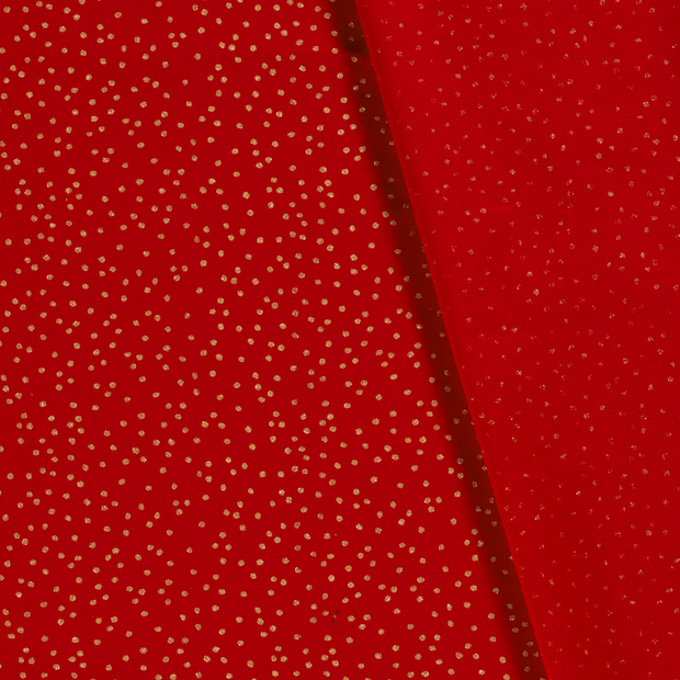 Cotton Poplin fabric Christmas dots printed and foil 