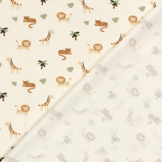 Jersey de Coton tissu girafes imprimé 