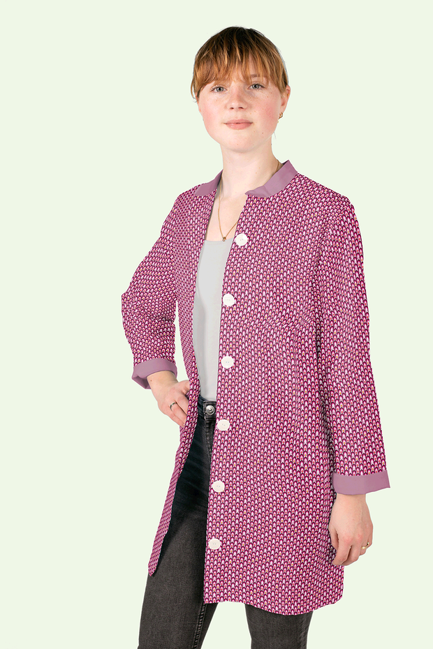 Cotton Poplin fabric Abstract Light Pink