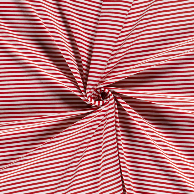 Jersey de Coton Fil Teint tissu Rouge 