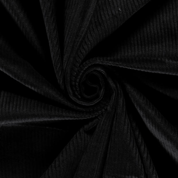Jumbo Corduroy Stretch 6w tela Unicolor Negro