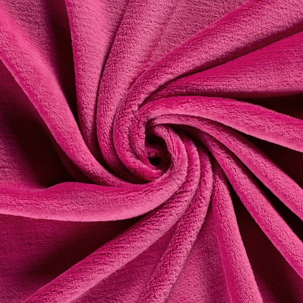 Coral Fleece stof Effen Fuchsia