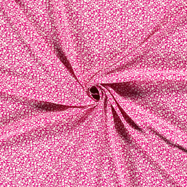 Viscose Poplin fabric Fuchsia printed 