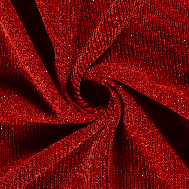 Bouclé fabric Unicolour Red