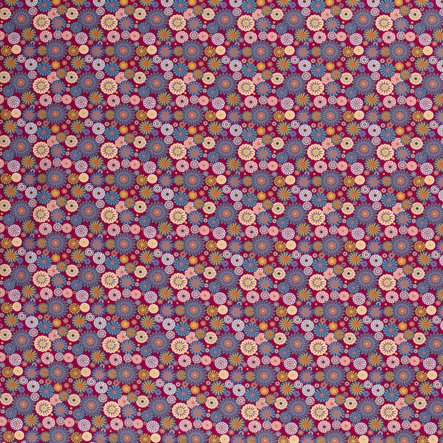 Cotton Poplin fabric Wine red matte 