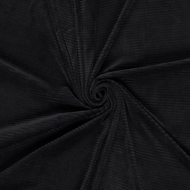 Nicky Velours Rib fabric Black 