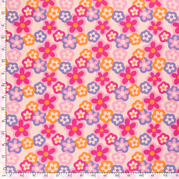 Alphen Fleece fabric Flowers printed 