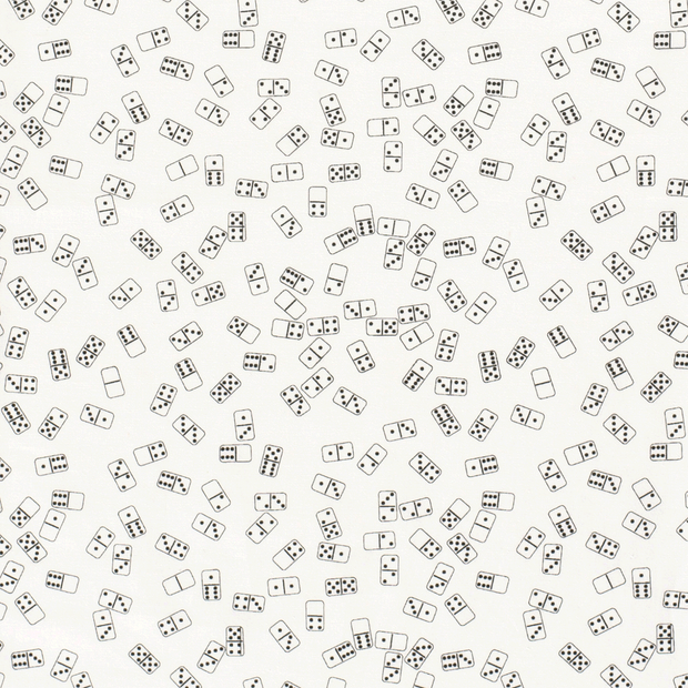 Cotton Poplin fabric Games Optical White