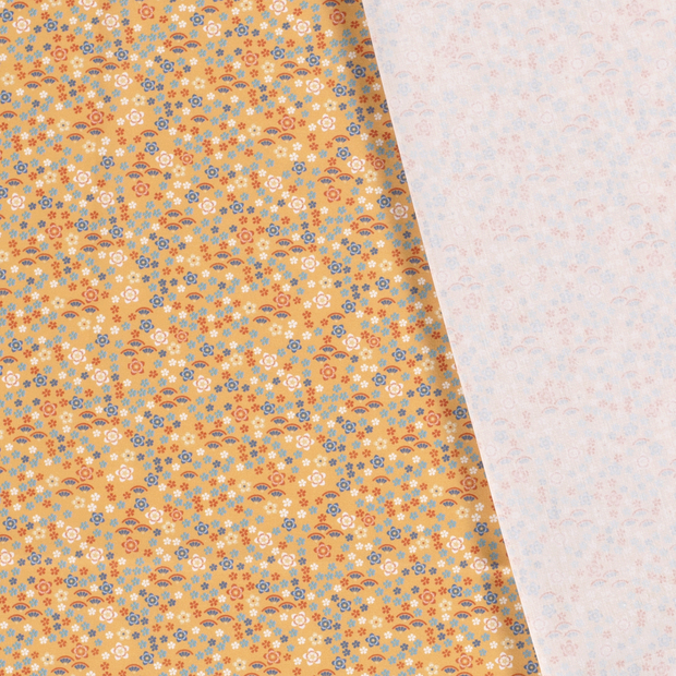 Cotton Poplin fabric Millefleurs printed 