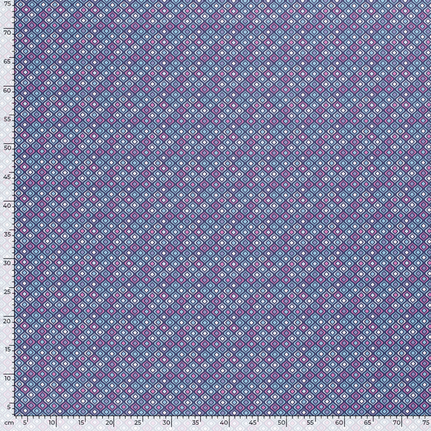 Cotton Poplin fabric Abstract Steel Blue