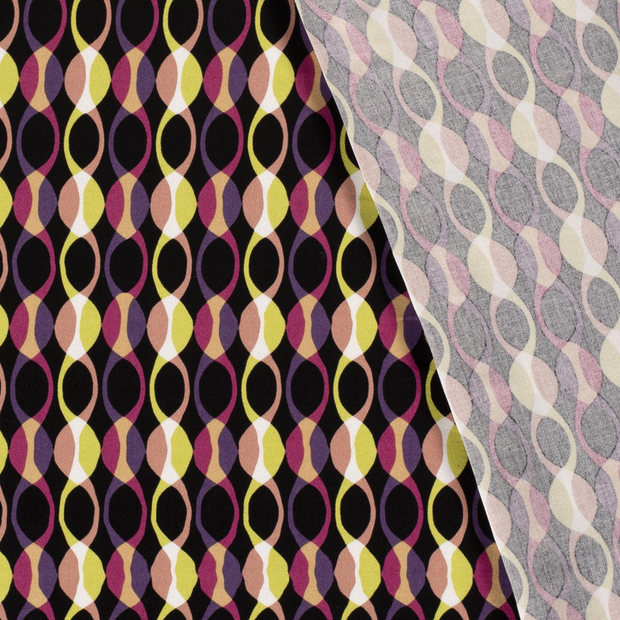 Viscose Twill fabric Abstract printed 