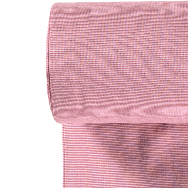 Bord Cote Fil Teint tissu rayures Vieux rose