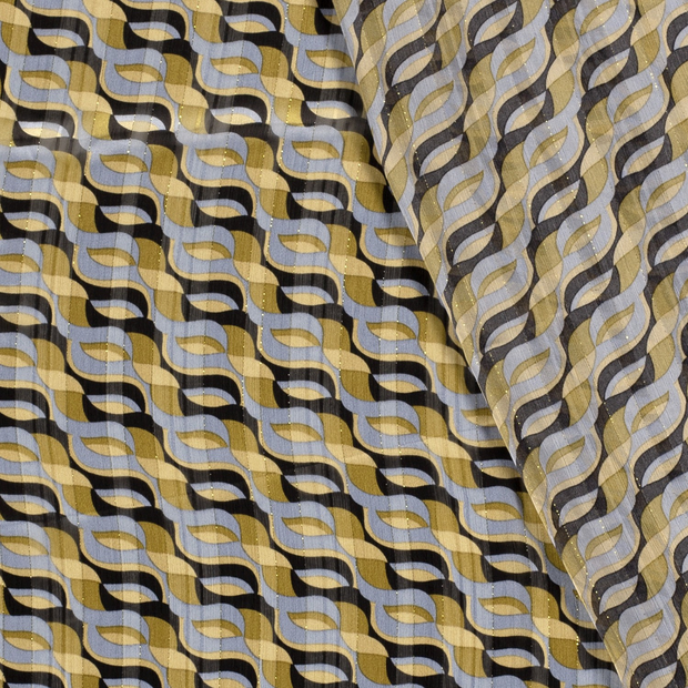 Chiffon fabric Abstract lurex printed 