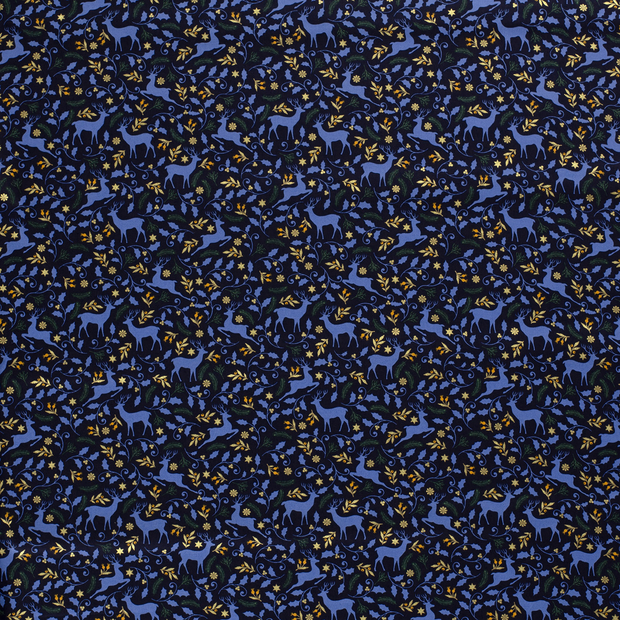 Cotton Poplin fabric Navy 