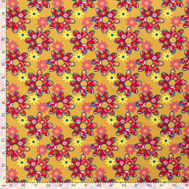 Burlington tissu fleurs Orange