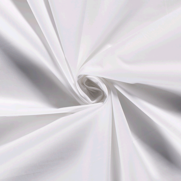 Cotton Poplin Stretch fabric Unicolour Optical White