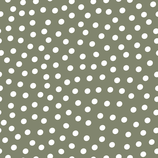 Coated Tablecloth fabric Dots Khaki Green
