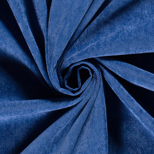 Babycord Stretch 21w fabric Unicolour Cobalt