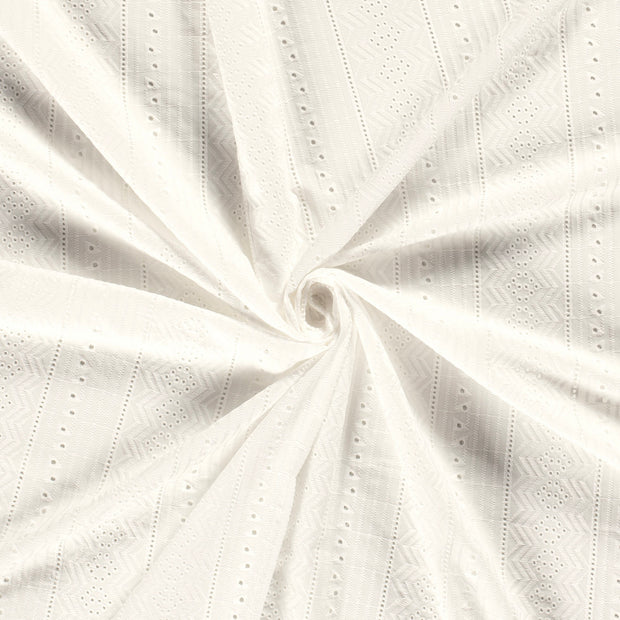 Voile fabric Off White embroidered 