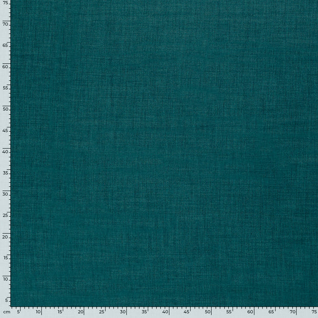 Linen Look fabric Unicolour Petrol