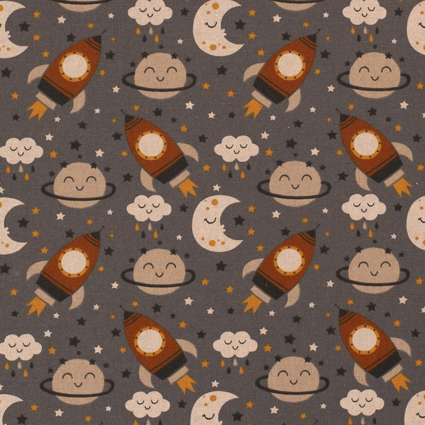 Aspecto lino tela Universo Gris