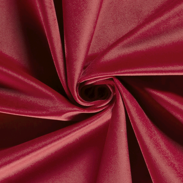 Velours tissu Unicolore Rouge Bordeaux