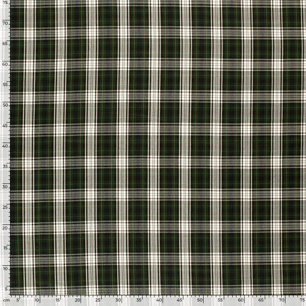 Gabardine fabric Checks Dark Green