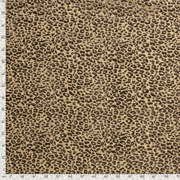 Velvet fabric Panther Camel