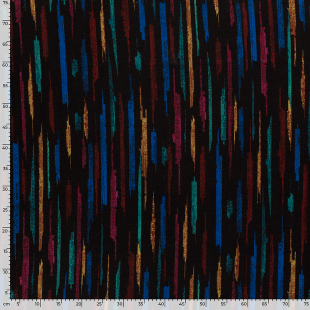 Poly Viscose Jersey fabric Abstract Dark Green